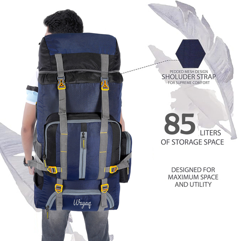 Wayaq Tourist Travel Backpack for Outdoor Sport Trekking Hiking Camping Mountaineering Rucksack  - 85 L(Blue)