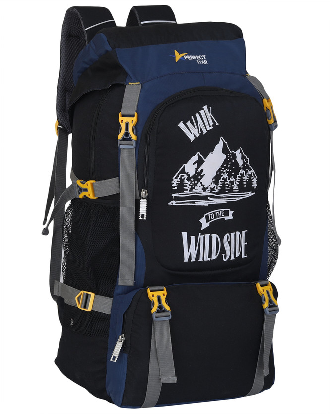 Perfect star luggage Backpack 70 L TRAVEL BACKPACK FOR OUTDOOR SPORT HIKING BAGSTREKKING BAGS CAMPING Rucksack  - 70 L(Blue)