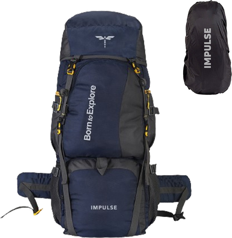 IMPULSE 80 Litres Curve Water Resistant Rucksack Trekking Hiking Camping Outdoor Camps Luggage Bags Tour Travel Backpack Rucksack  - 80 L(Blue)
