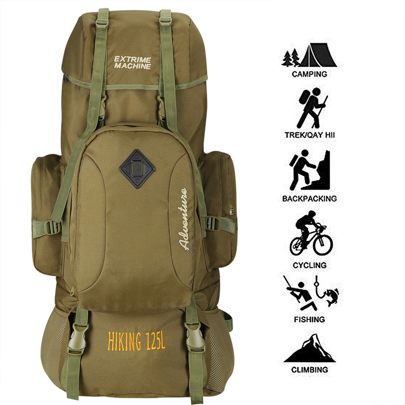 Extreme Extreme Machine 125L Ultimate Detachable Trekking & Hiking Rucksack Backpack Rucksack  - 125 L(Green) - Flipkart Deal