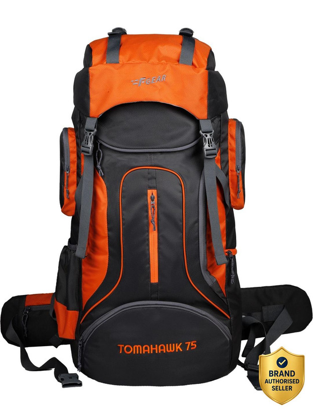 F Gear Tomahawk Grey Orange Rucksack  - 75 L(Grey, Orange)