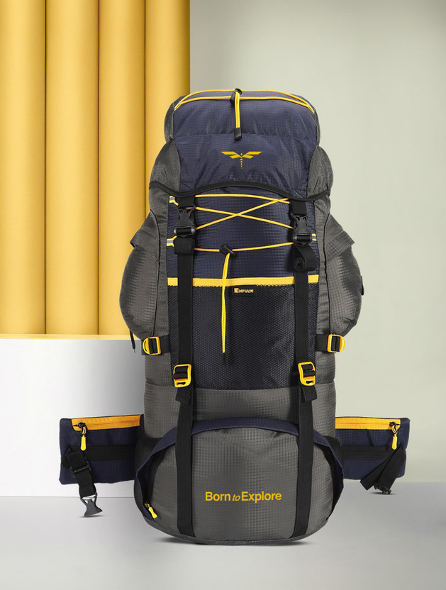 IMPULSE travel bag for men tourist backpack hiking trekking camping Rucksack  - 75 L(Grey)