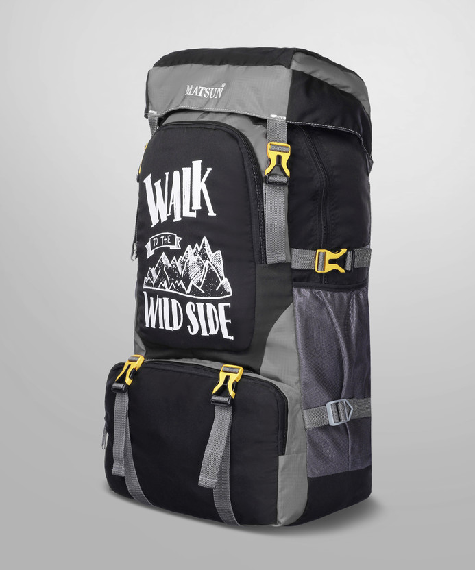 Matsun Matsun Travel bag trekking bag mountaineering bag Rucksack  - 55 L(Black, Purple) - Flipkart Deal