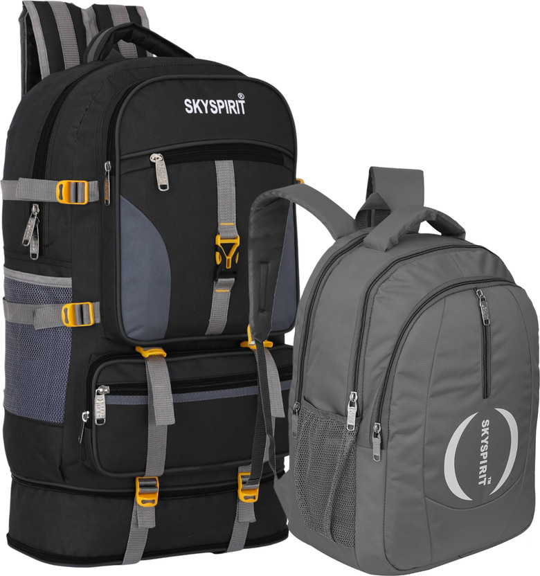 sky spirit Travel Backpack Combo for Men and Women Hiking & Camping Bag Set | Outdoor Gear Rucksack  - 70 L(Multicolor)