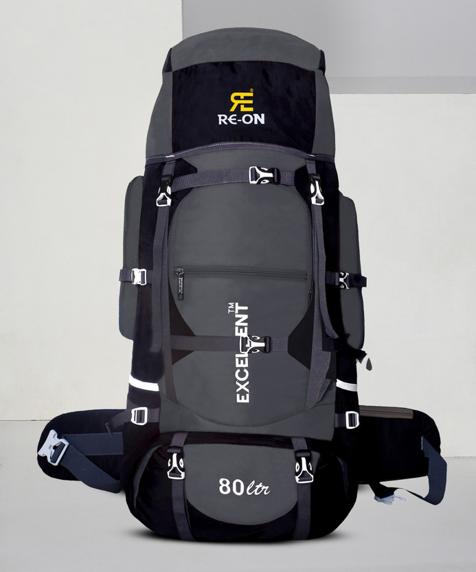 Re-On Trekking Bag Hiking Backpack Travel Backpack ( 1 year warranty) Rucksack  - 80 L(Black, Grey)