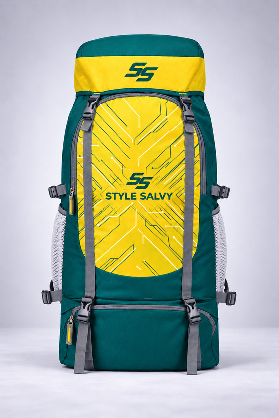 STYLE STYLE SALVY Trekking Hiking Camping Travel Bag | Large Capacity Adventure Weekend Trip Bag Rucksack  - 60 L(Yellow) - Flipkart Deal