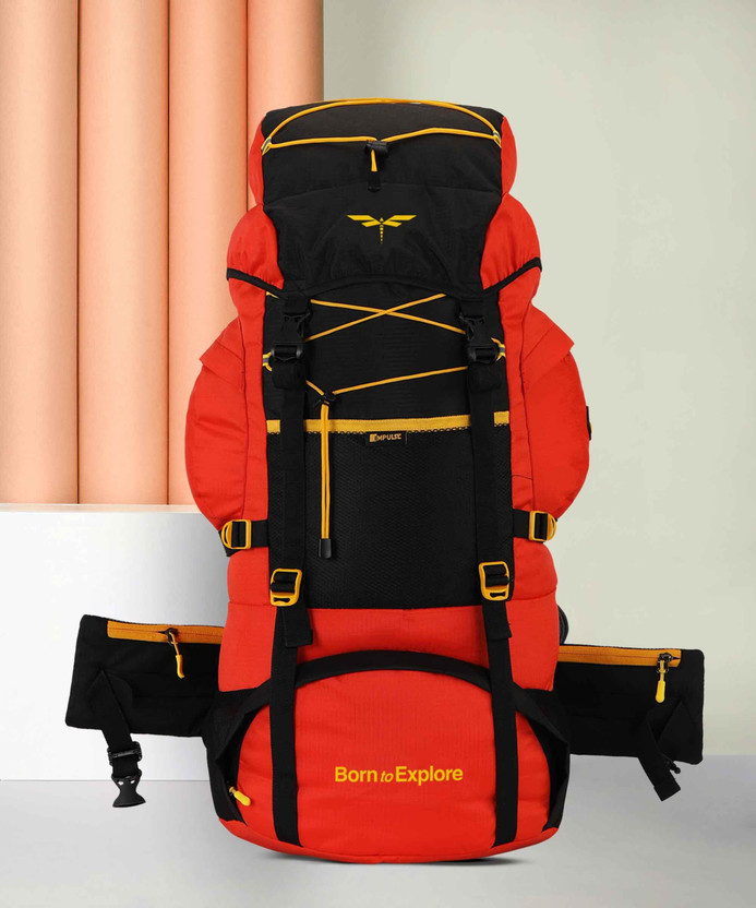 IMPULSE Rucksack bag travel bag for men tourist bag backpack for hiking trekking camping Rucksack  - 75 L(Orange)