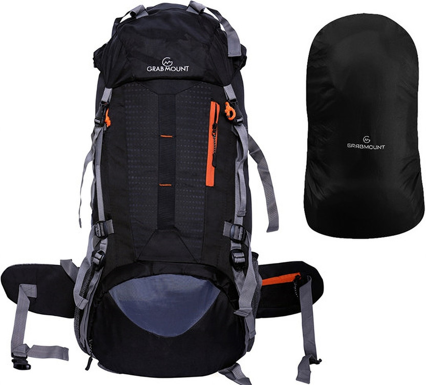 GRABMOUNT TRAVEL BAG FOR HIKING WITH SHOE COMPARTMENT FOR WANDERLUST TRAVELLING Rucksack Rucksack  - 65 L(Black)