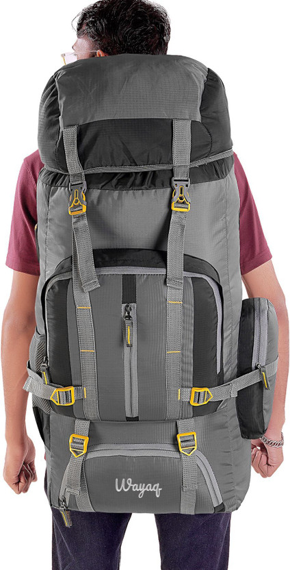 Wayaq Tourist Travel Backpack for Outdoor Sport Trekking Hiking Camping Mountaineering Rucksack  - 85 L(Grey)