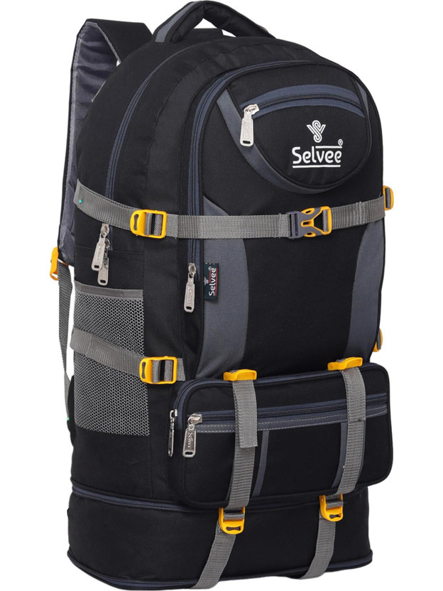 selvee Travel Rucksack Backpack for Sport Camping Hiking Trekking Bag For Men and Women Rucksack  - 65 L(Black)