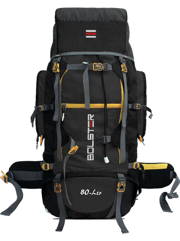 BOLSTER TRAVEL HIKING BACKPACK RUCKSACK TRAVEL - 80 L Rucksack  - 80 L(Black)