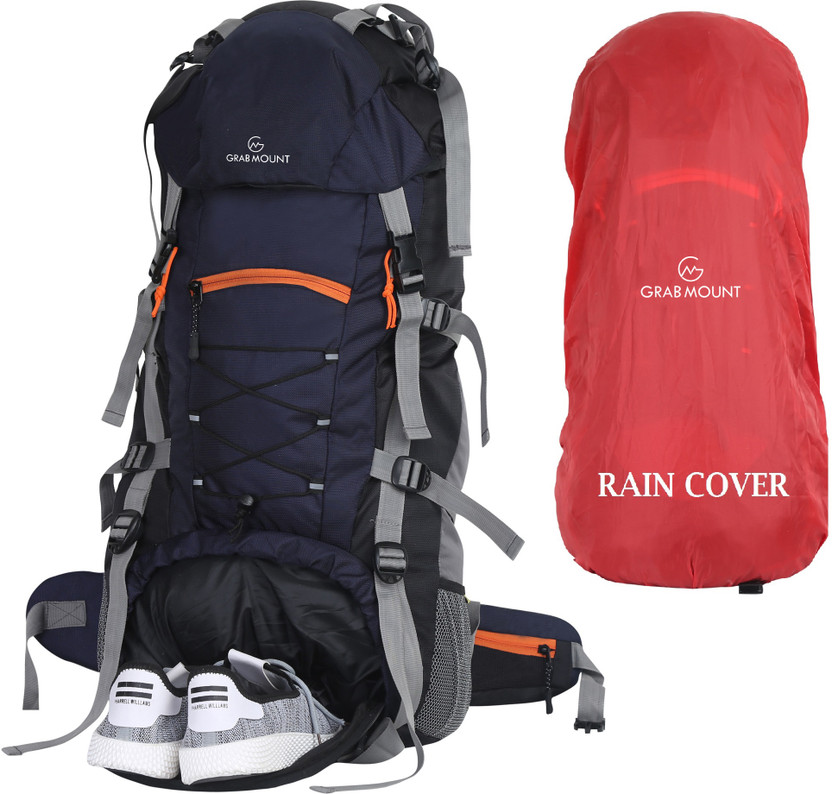 GRABMOUNT TRAVEL BAG FOR HIKING WITH SHOE COMPARTMENT FOR WANDERLUST TRAVELLING Rucksack Rucksack  - 70 L(Blue)