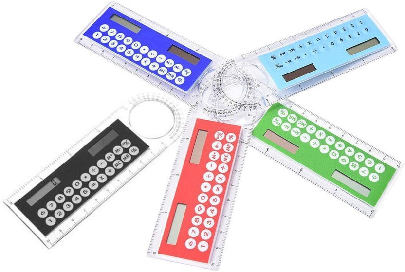 RVK VOXEL Mini Ruler Calculator 4-in-1 Ruler(Set of 1, Multicolor)