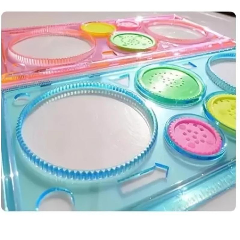SOMOK SOMOK Pack of 2 Creative Gift Designer Spirograph Geometric Ruler Drafting Tools Ruler Ruler(Set of 2, Multicolor) - Flipkart Deal