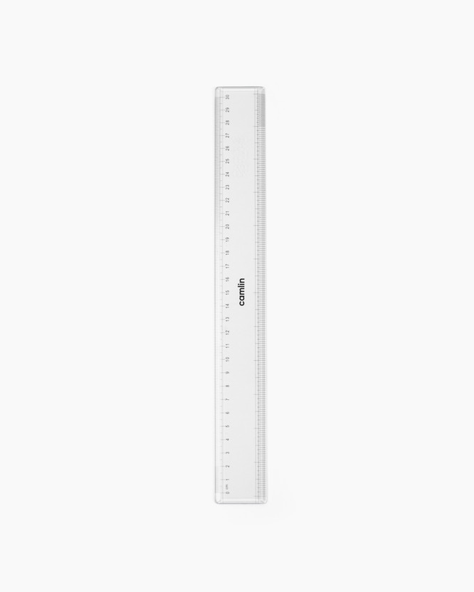 Camlin Exam Broad Plastic scale of 30 cm Ruler(Set of 1, Transparent)