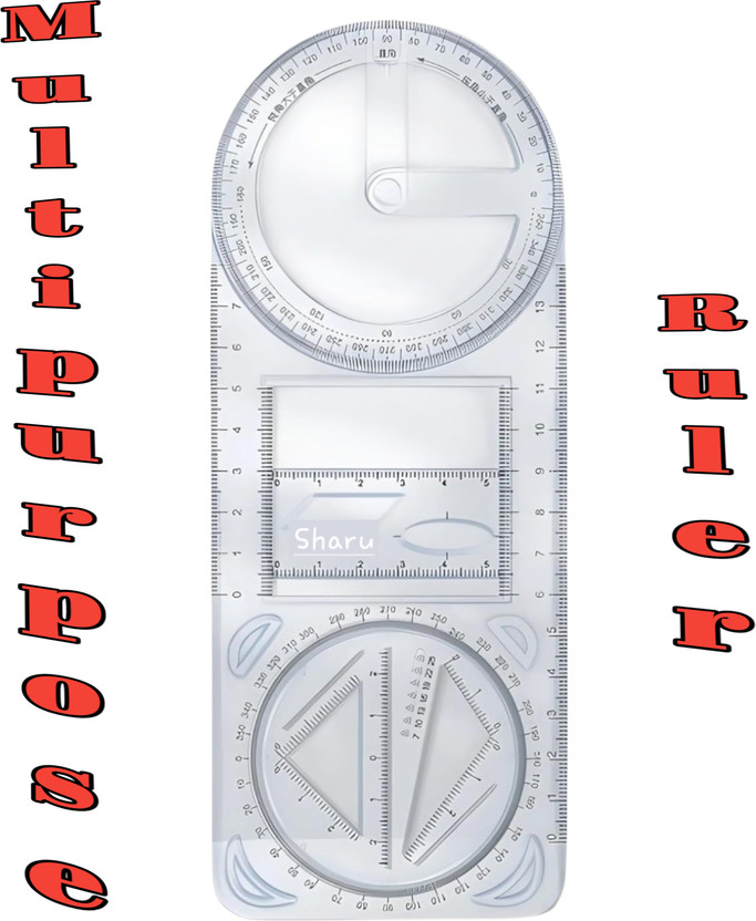 Sharu Multipurpose Ruler Ruler(Set of 1, Transparent)