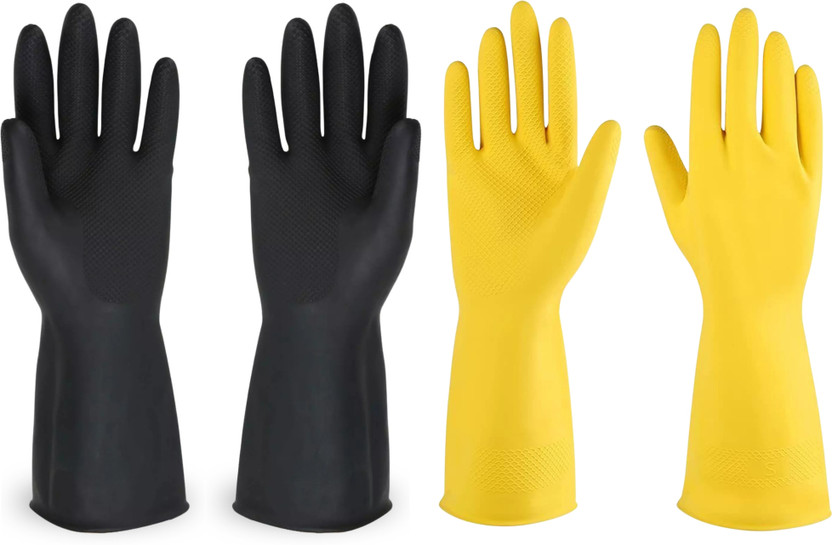 Hy-savio Multipurpose Rubber Safety Gloves for Home, Garden & Workplace Use Rubber  Safety Gloves(Pack of 2)