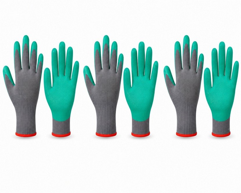 RBGIIT RBGIIT Machine Workshop Equipment Outdoor Utility Work Multi Purpose Protection Gloves Nylon, Rubber, Synthetic  Safety Gloves(Pack of 6) - Flipkart Deal