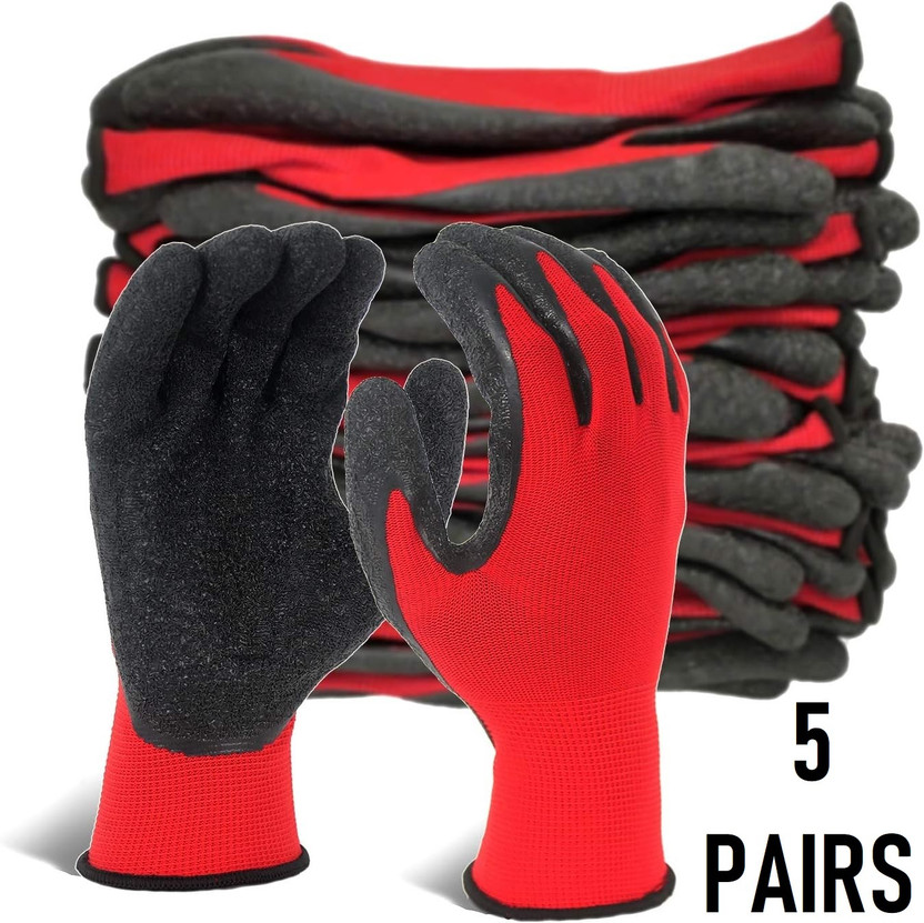 SSWW SSWW 5PAIR Crinkle Latex Coated Cut Resistant Work Glove for Industrial Construction Nylon, Latex, Synthetic  Safety Gloves(Pack of 10) - Flipkart Deal