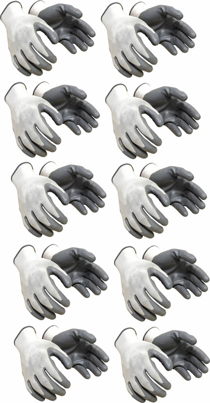 fortuner Industrial & Home Safety Cut Resistant Hand Gloves (White & Grey) Nylon  Safety Gloves(Pack of 20)