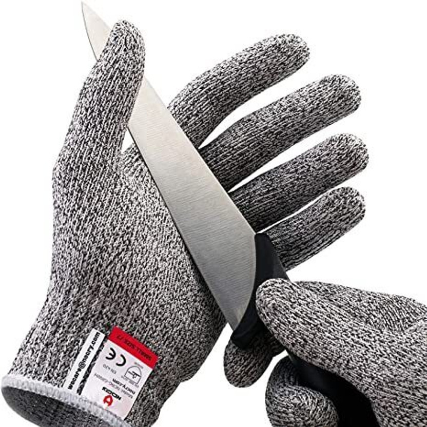 Lufarp 1 Pair Cut Resistant Gloves Food Grade Level 5 Protection Working Cutting Leather  Safety Gloves(Pack of 2)