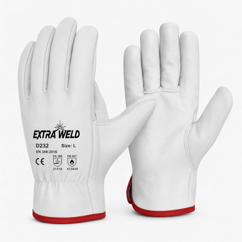 EXTRAWELD L-DRIVING INNER GLOVES PS 254 Leather  Safety Gloves(Pack of 2)