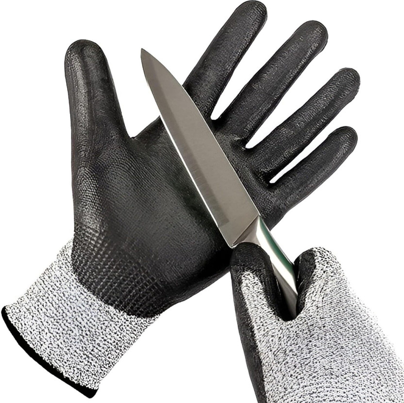 STYLERA 1 Pair Anti Cut Resistant Level5 Protection Kitchen Glove for Cutting Vegetables Synthetic, Rubber  Safety Gloves(Pack of 2)