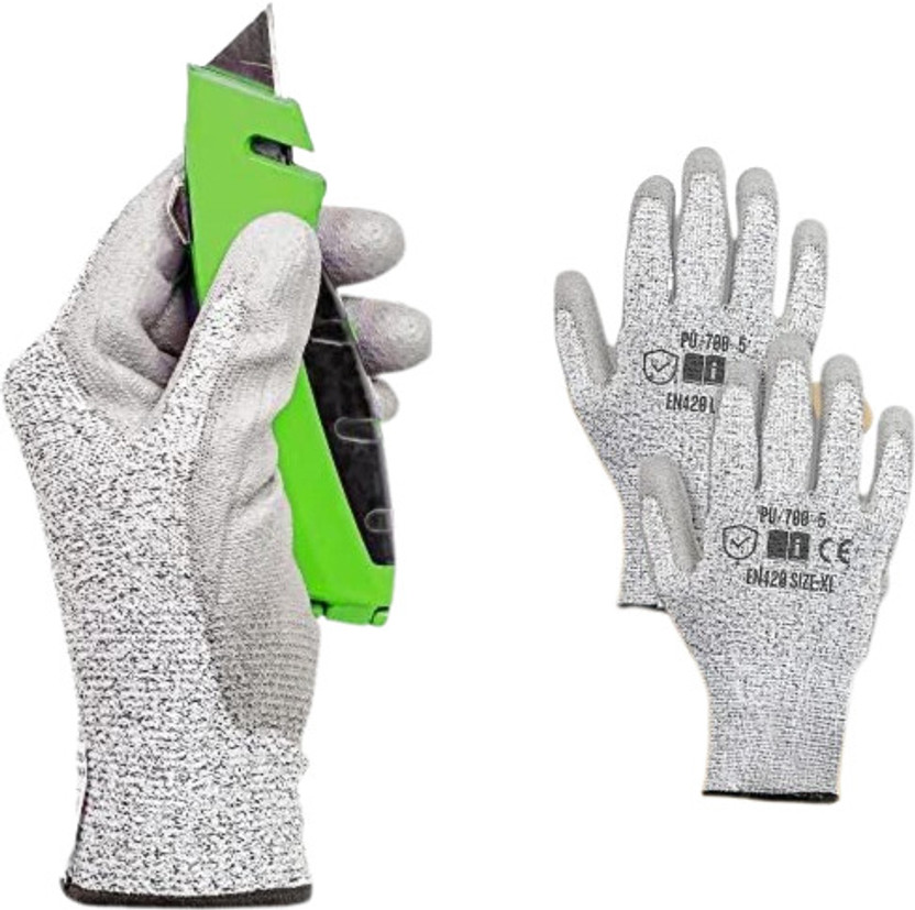 Wishpool 1Pair Anti Cut Resistant Level 5 Protection Kitchen Glove for Cutting Vegetables Synthetic  Safety Gloves(Pack of 2)