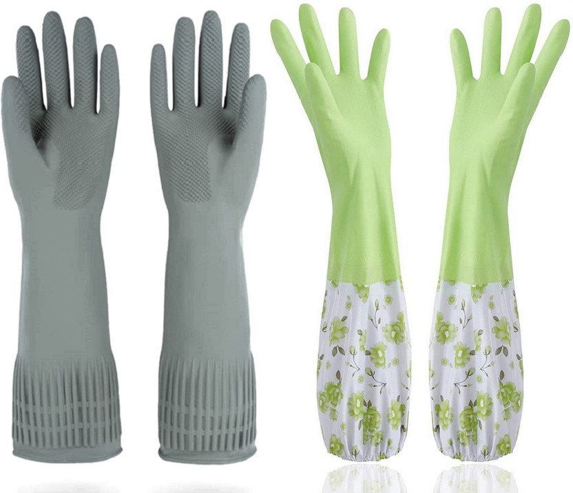 Masox Store Washing Dish House Bathroom Gardening Laundry Pet Care Garden Work C-7 Wet and Dry Disposable Glove Set(Free Size Pack of 2)