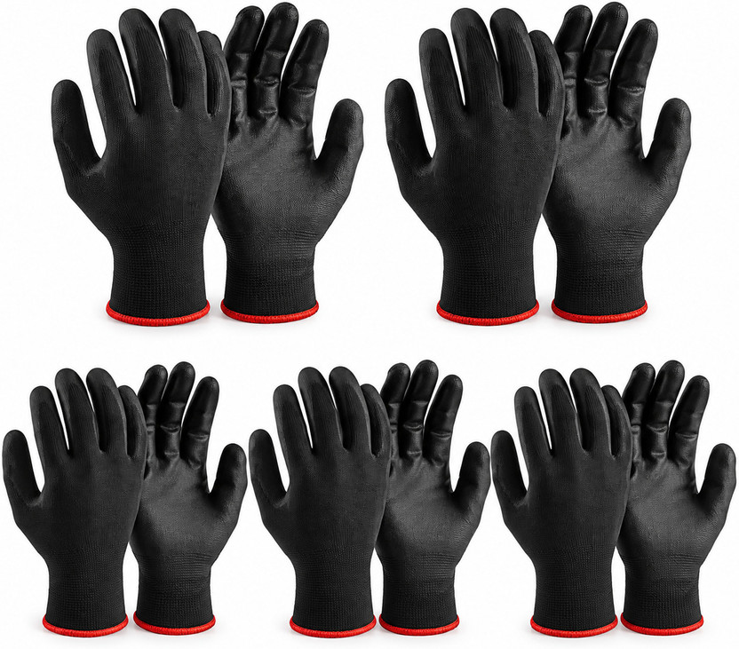 Crown Pharma Nitrile Coated Gloves for Construction, Gardening(5 Pair) Nitrile  Safety Gloves(Pack of 10)