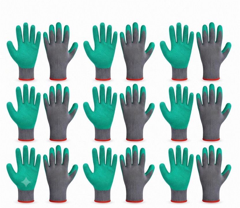 RBGIIT RBGIIT Hardware Repair Tool Handling Work Hand Skin Protection for Outdoor Work Gloves Nylon, Rubber, Synthetic  Safety Gloves(Pack of 18) - Flipkart Deal