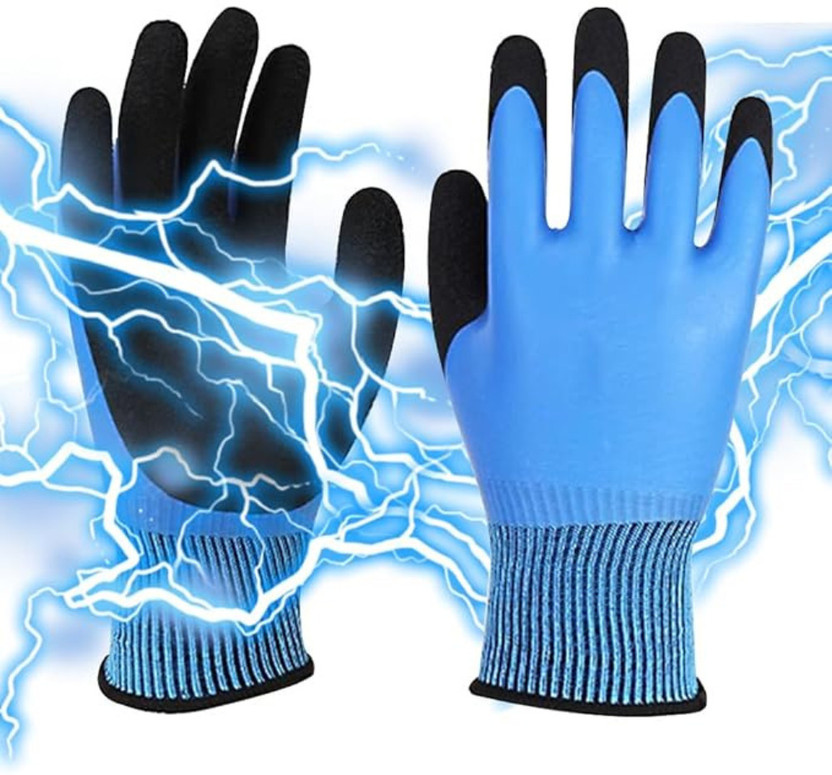 Donizard 220V Resistance Non-slip Safe Electrical Multi Purpose Gloves Nitrile, Nylon  Safety Gloves(Pack of 2)