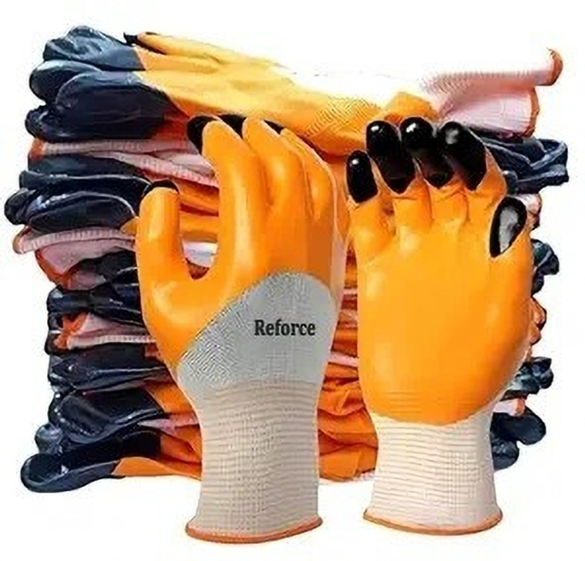 Yiking 6 PAIR Cut Resistant Protection with Rubber Grade Wet and Dry Glove Nitrile  Safety Gloves(Pack of 12)