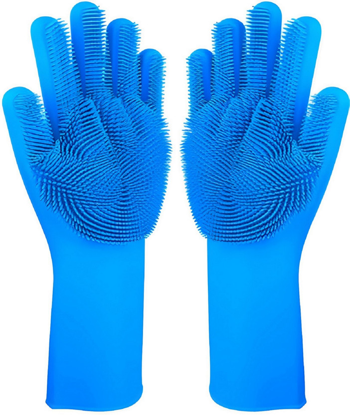 NARV Silicone Safety Gloves with Strong Grip for Workplace Protection-5 Rubber  Safety Gloves(Pack of 2)