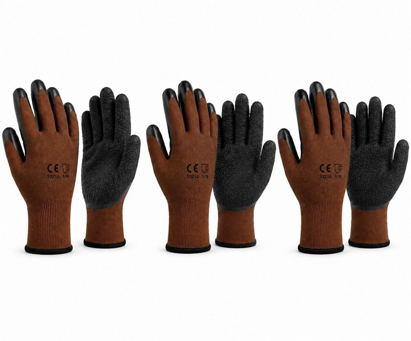 Masox Store Construction Building Masonry Machine Equipment Handling Heavy Duty Work Gloves Nylon, Rubber, Synthetic  Safety Gloves(Pack of 6)