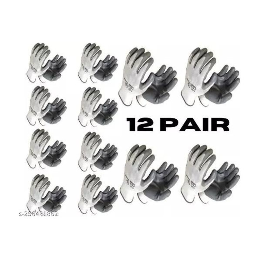 TASHKURST 12 Pair Anti Cutting Cut Resistant Hand Safety Gloves Rubber  Safety Gloves(Pack of 24)