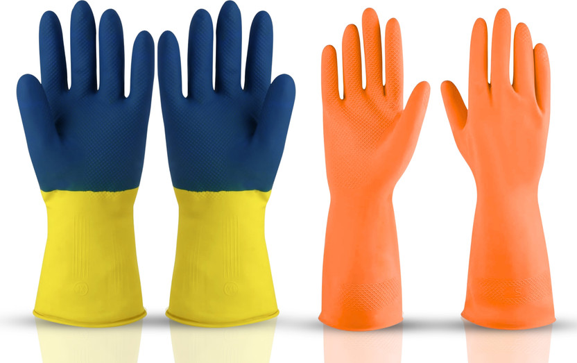 Hy-savio Heavy Duty Natural Latex Gloves| Industrial Cleaning & Maintenance Safety Gloves Rubber  Safety Gloves(Pack of 2)