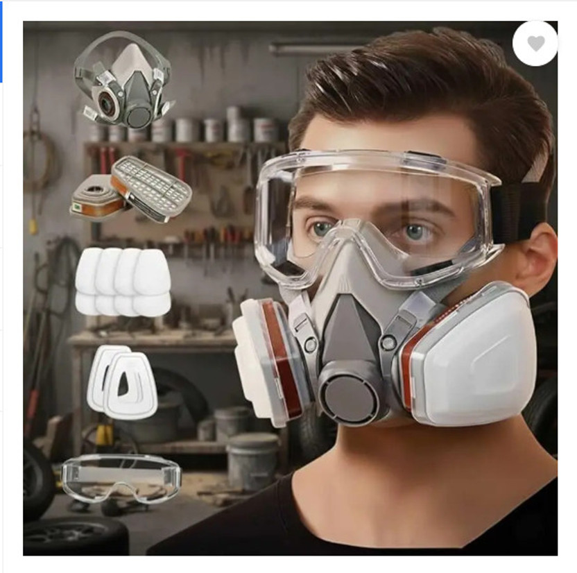 Pixieplay Gas Mask Set Respirator with Filters and Goggle respiretor maskk Welding  Safety Goggle(Free-size)