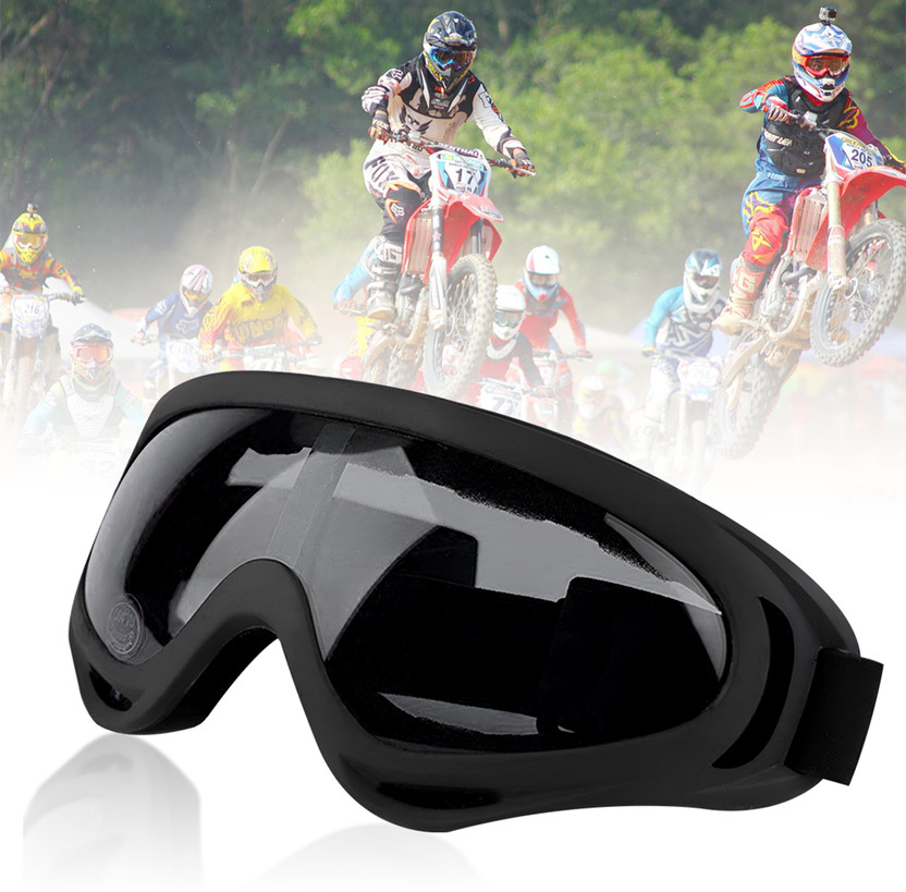 BRXR Black Anti-UV Eyewear Helmet Goggles for ATV/Dirt Bike | Unisex Outdoor Riding & Power Tool Safety Goggle | Dustproof, Windproof | Pack of 1 Laboratory  Safety Goggle(Free-size)