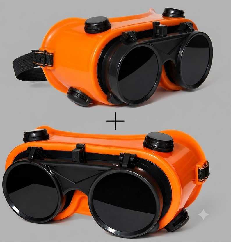NHDRODZ Welding Safety Goggle Welding Goggles with Flip-up Lenses Cutting Grinding Glasses (Dark Green) Welding  Safety Goggle(Free-size)