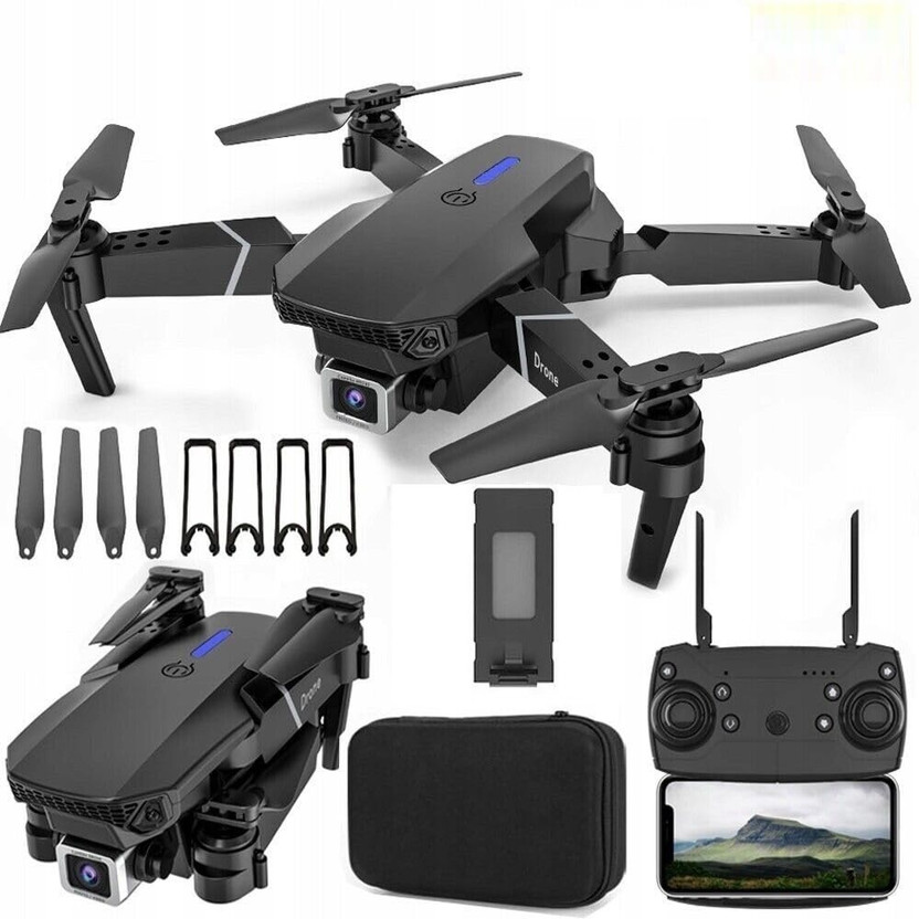 Moxii Foldable Drone with 4K/HD Dual Camera | FPV Live Video, WiFi, Gesture Drone Drone
