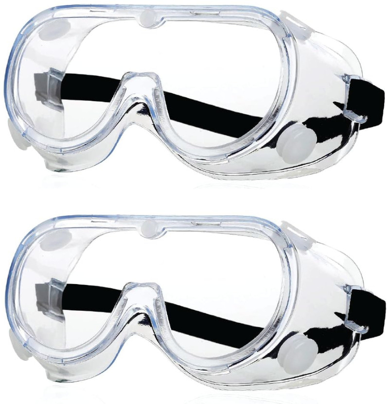 RanPra Anti-Fog High-Impact Polycarbonate Goggles | Dust-Proof Safety Goggle(Pack of 2) Laboratory, Power Tool, Wood-working  Safety Goggle(Free-size)