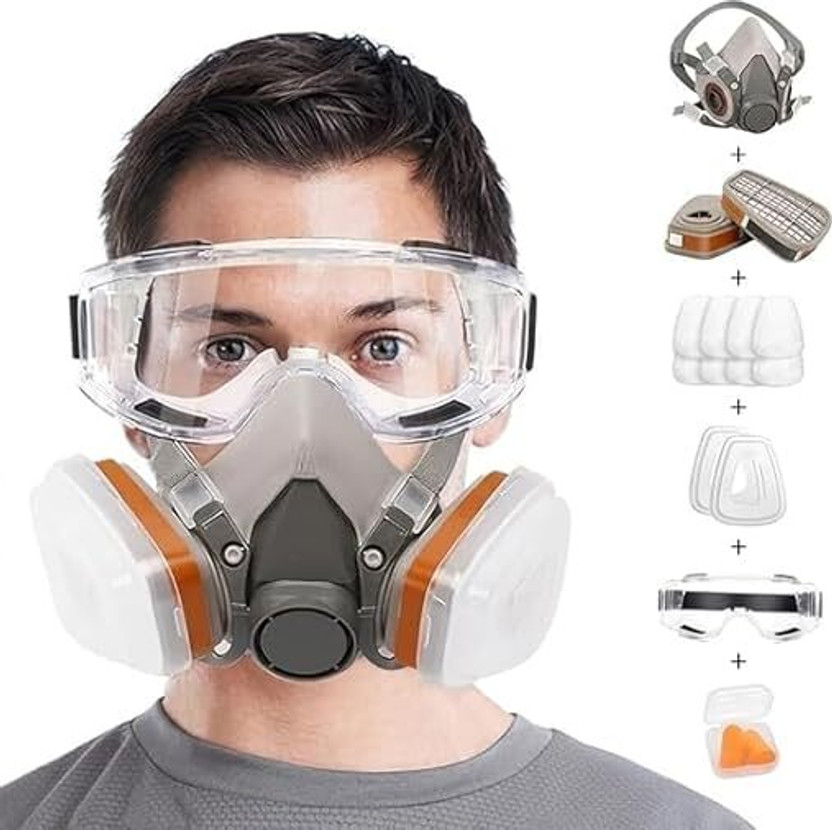 PACENT GAS RESPIRATOR GAS MASK Welding, Laboratory, Power Tool, Wood-working  Safety Goggle(Free-size)