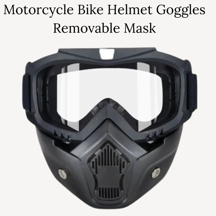 Olsic ® Motorcycle White Goggle Mask Fun Face Mask Full Face Mask Windproof Goggles" Mask Goggles Bike Off-Road Racing Glasses Blowtorch Safety Goggle Safety Visor(Size - Free-size)