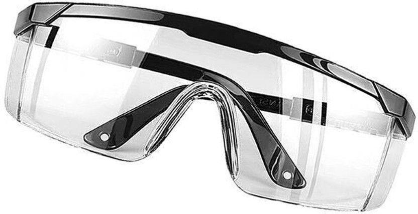 MAGNUM Safety Lab Eye Protector Clear Protective Glasses UV Black (Pack of 1) HALLMARK EP 022 CLEAR LENS PACK OF 1PCS Blowtorch, Laboratory, Power Tool, Welding, Wood-working  Safety Goggle(Free-size)