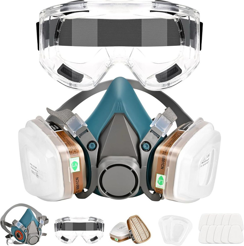 CHITENTERPRISE Gas Mask RESPIRATOR WITH FILTER RESPIRATOR MASK Welding  Safety Goggle(Free-size)