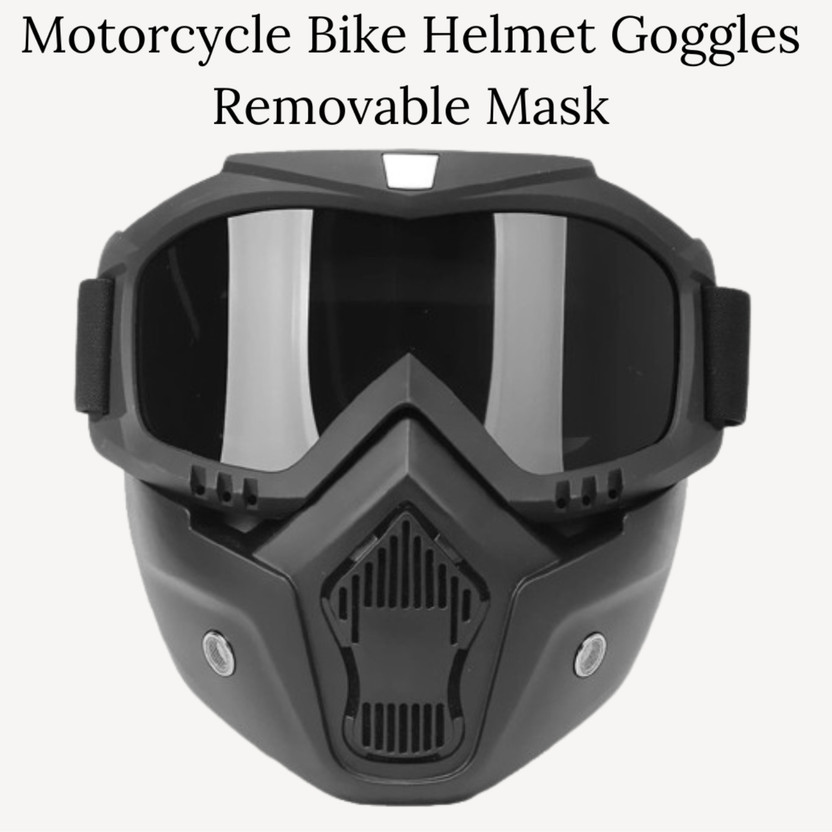 Olsic 100% New Black Goggle Face Mask Anti Scratch UV Protective Face' Windproof Dirt Shield With Soft Foam Padded Detachable Safety Goggle2 Safety Visor(Size - Free-size)