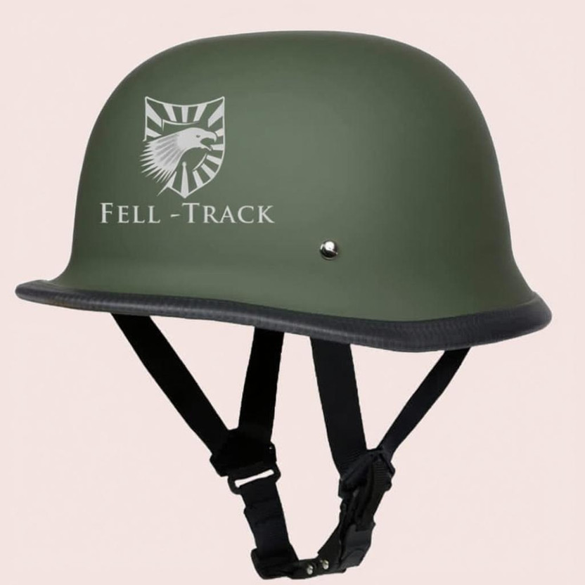 FELL-TRACK New German style helmet for men boys German Style Motorcycle Half Helmet Open Face Adult Men Women Black Safety Cap(Size - 58)