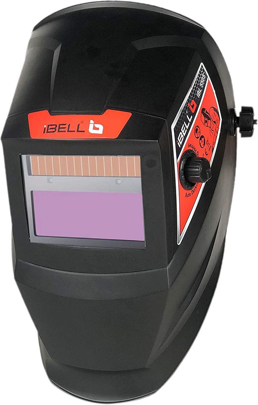 iBELL Large Viewing Solar & Battery Powered , Highest Optical 1/1/1/1, 4 Arc Sensor Wide Shade 4/5-9/9-13 Welder Mask Hood with Grinding for TIG MIG MMA Plasma ,IBL 550S Auto Darkening Welding Shield – Solar & Battery Powered, 2 Arc Sensors Welding Helmet(Size - Frees Size)