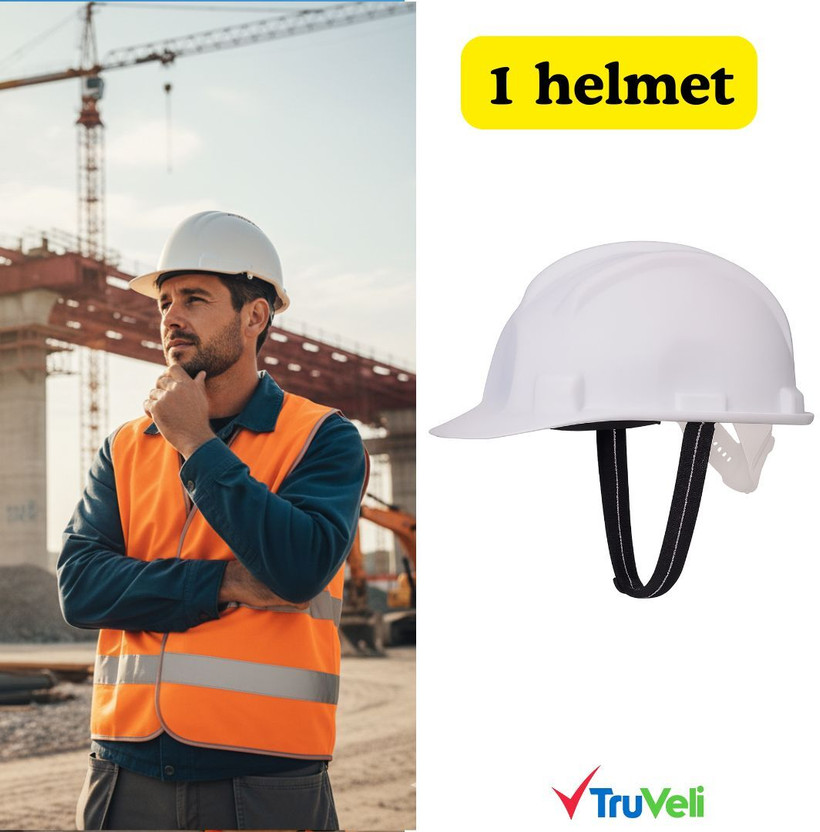 SEE INSIDE Universal FIT EngineeringPower Safety Labour Helmet - 1 Qty TruVeli HeadShield HELMET Safety Cap(Size - FREE SIZE)